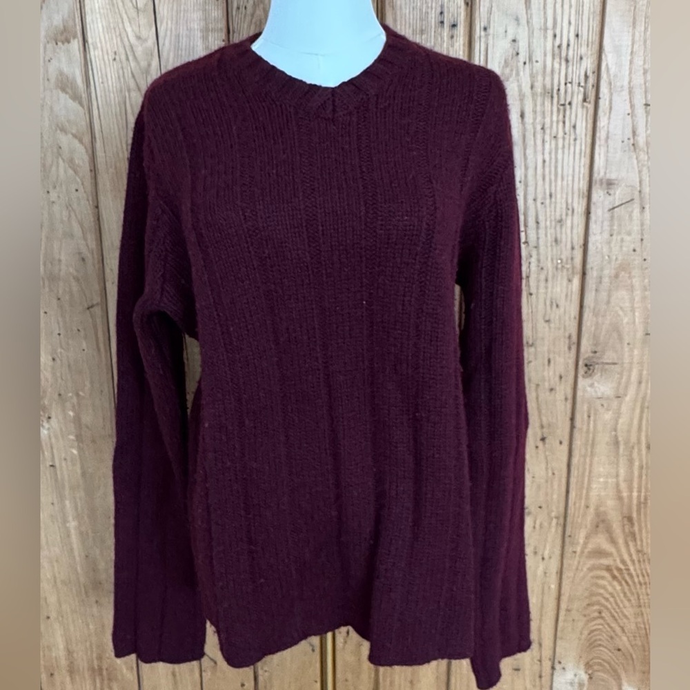 Vintage Abercrombie & Fitch Men’s L Muscle Wool-Blend Sweater Burgundy